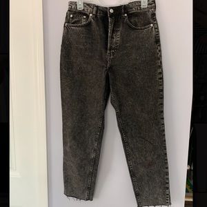 H&M- Black jeans, acid washed look